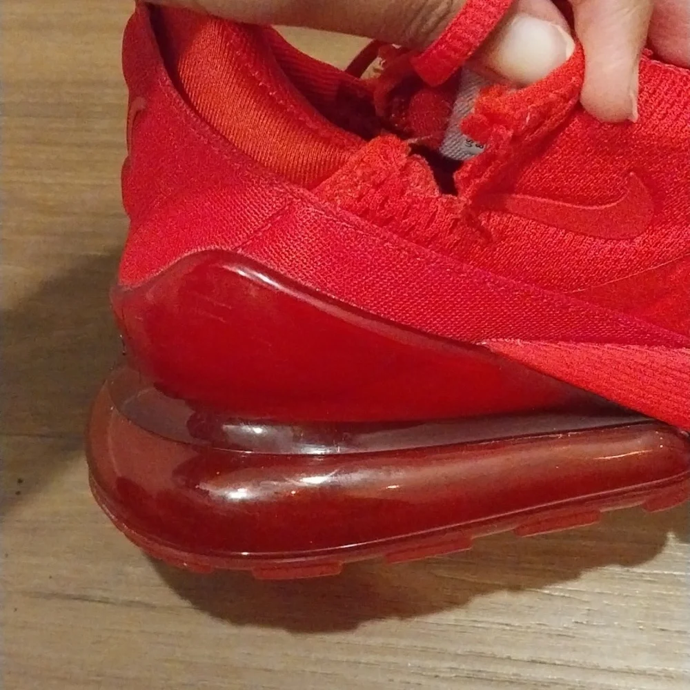 Nike Air Max 270 Bright Red Athletic Shoes - Picture 3 of 4
